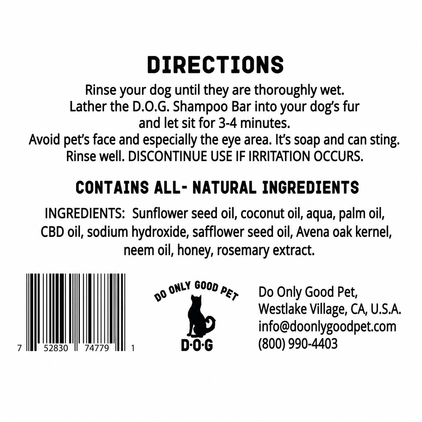 Natural Dog Shampoo Bar | Oatmeal, Honey & Shea Butter – D.O.G.