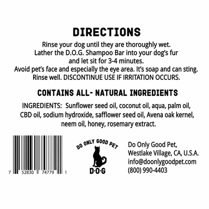Natural Dog Shampoo Bar | Oatmeal, Honey & Shea Butter – D.O.G.